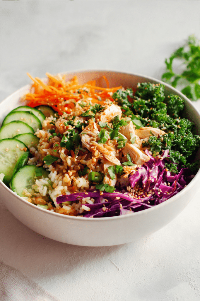 Crispy Rice Chicken Salad Bowl