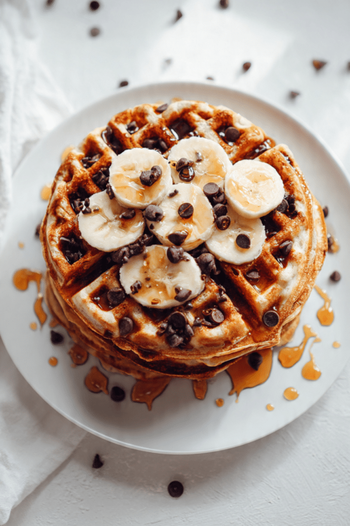 Chocolate Banana Stuffed Waffles