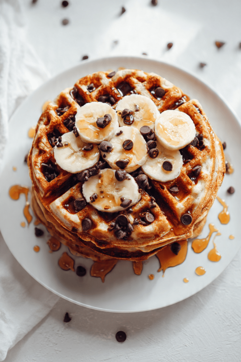 Chocolate Banana Stuffed Waffles