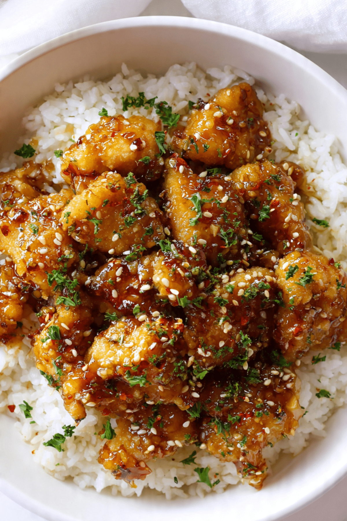 Sticky Honey Garlic Chicken Rice Skillet