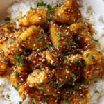 Sticky Honey Garlic Chicken Rice Skillet
