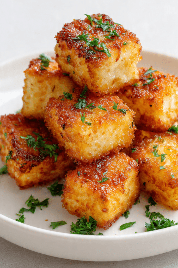 Crispy Garlic Tofu Nuggets