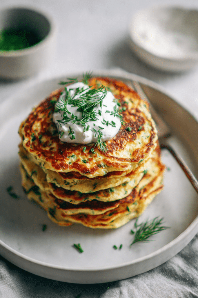 Savory Cottage Cheese Herb Pancakes
