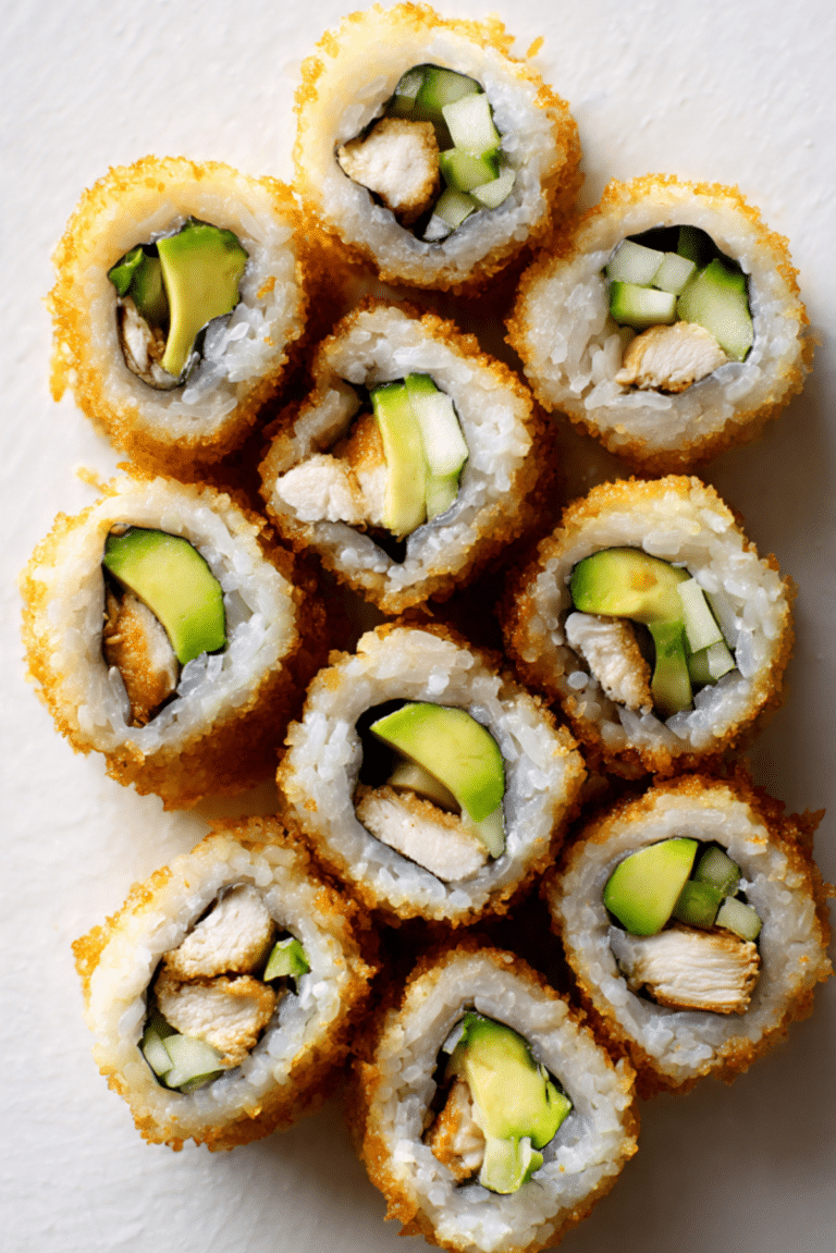 Crispy Rice Chicken Sushi Rolls (Cooked)