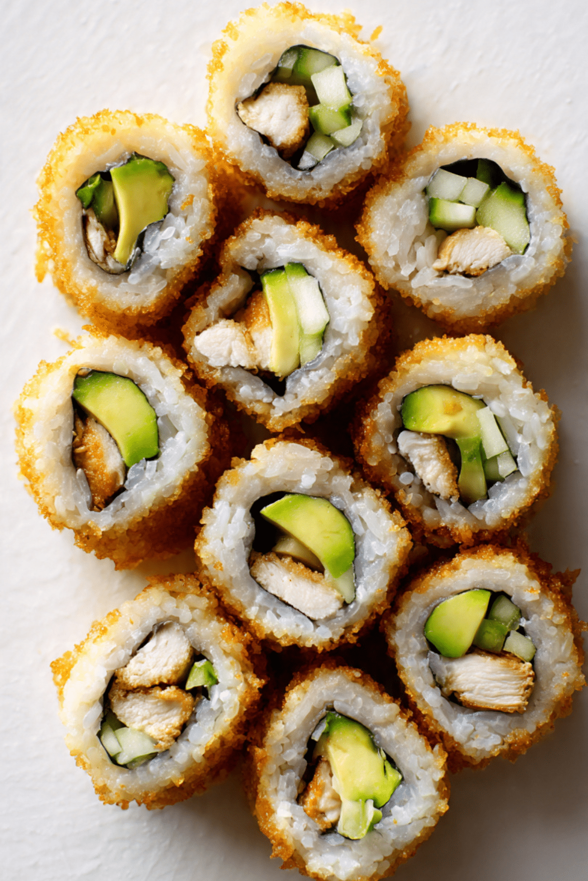 Crispy Rice Chicken Sushi Rolls (Cooked)