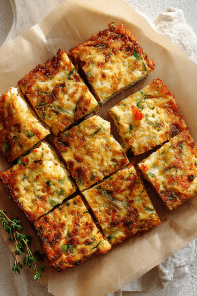 Crispy Rice Paper Omelette Squares