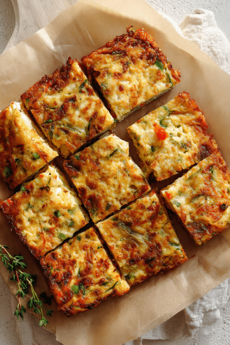 Crispy Rice Paper Omelette Squares