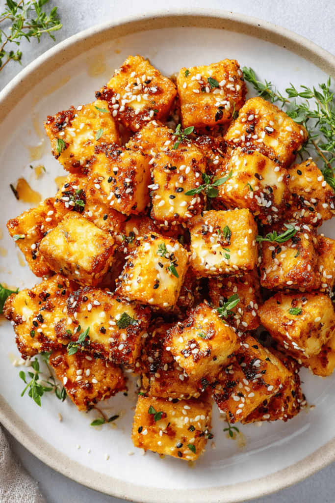 Crispy Halloumi Honey Bites