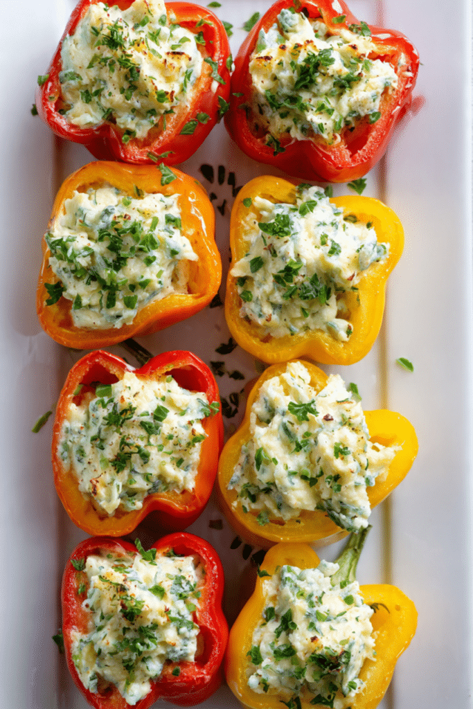 Mini Stuffed Cheese Pepper Boats