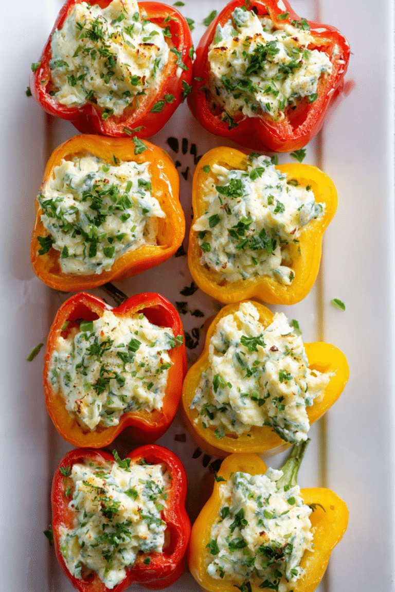 Mini Stuffed Cheese Pepper Boats