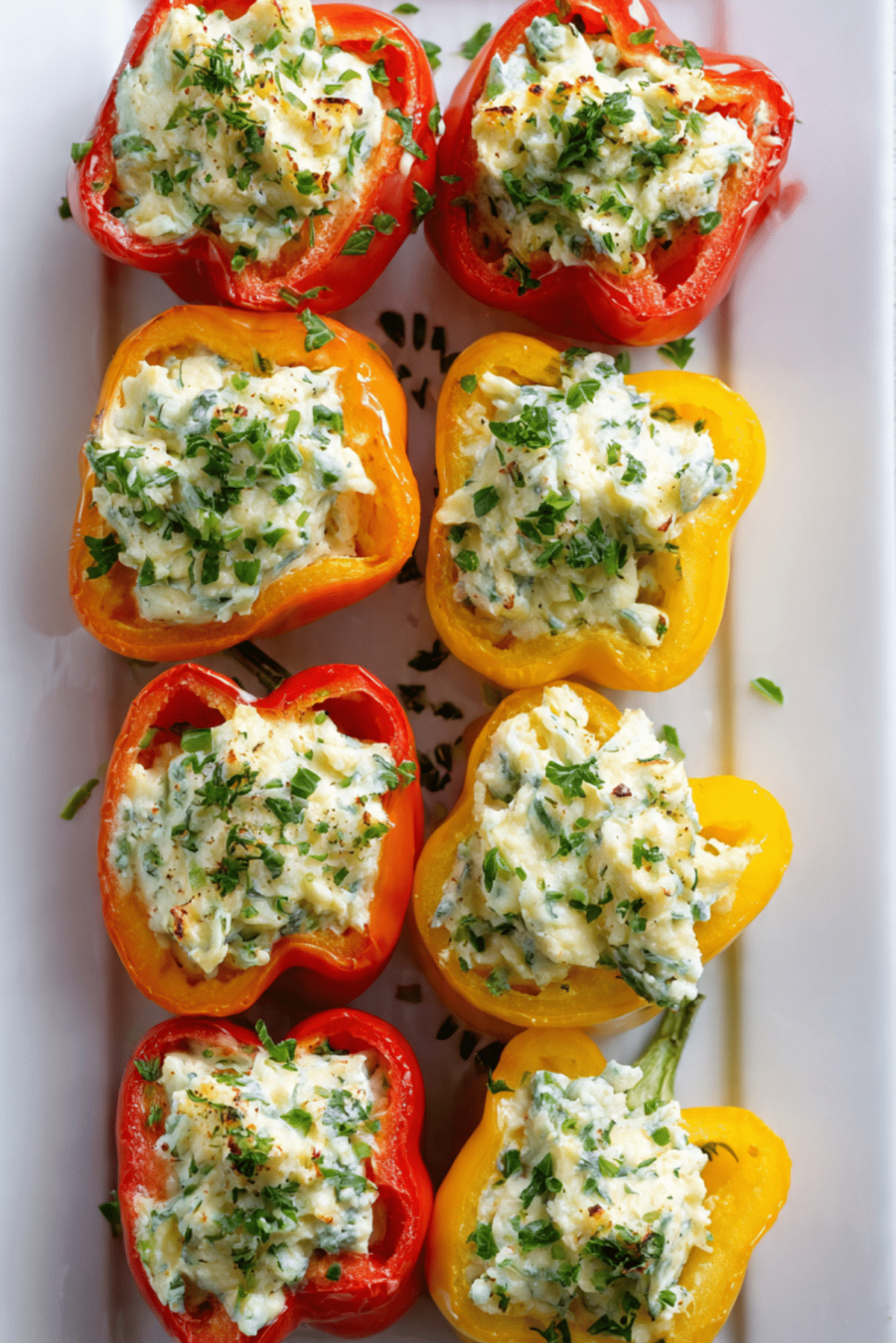 Mini Stuffed Cheese Pepper Boats