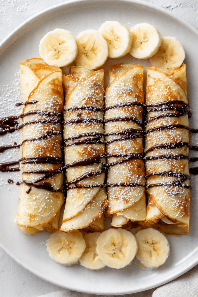 Banana Chocolate Crepe Rolls