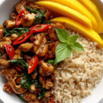 Thai Basil Chicken Rice Bowl
