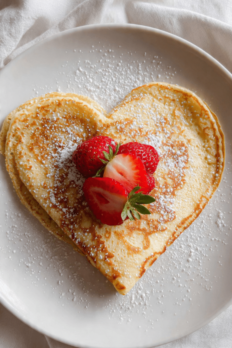 Heart Shape Pancake Art Breakfast