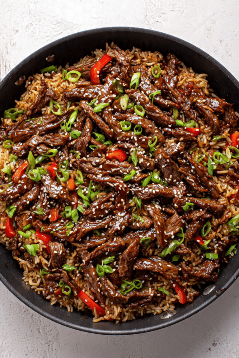 Honey Garlic Beef Rice Skillet