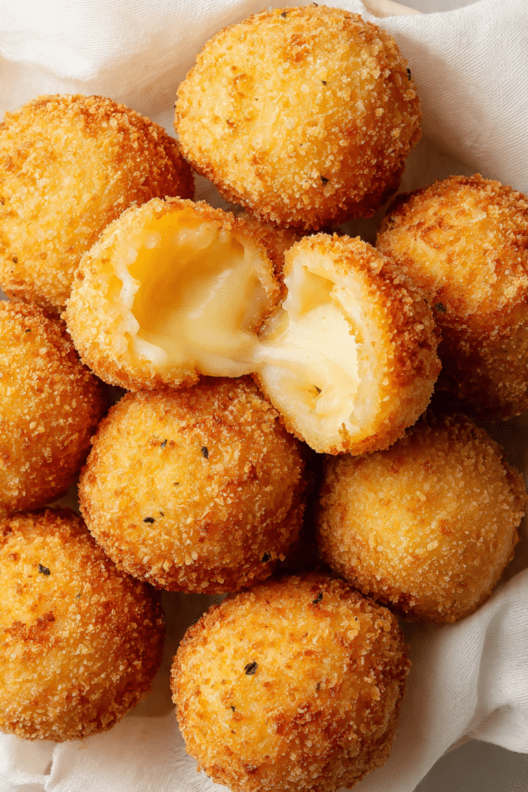 Crispy Garlic Cheese Rice Balls