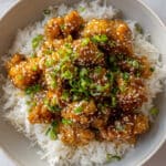 Crispy Honey Garlic Chicken Rice Bowl