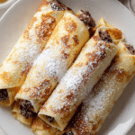 Chocolate Stuffed Pancake Rolls