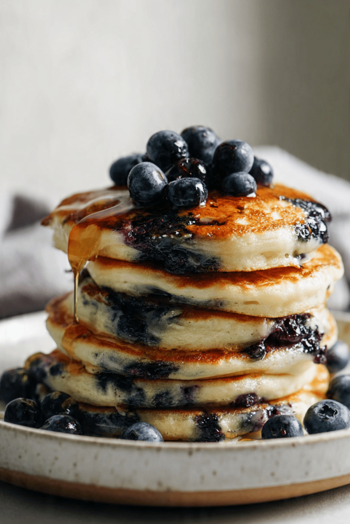 Blueberry Cottage Cheese Pancakes