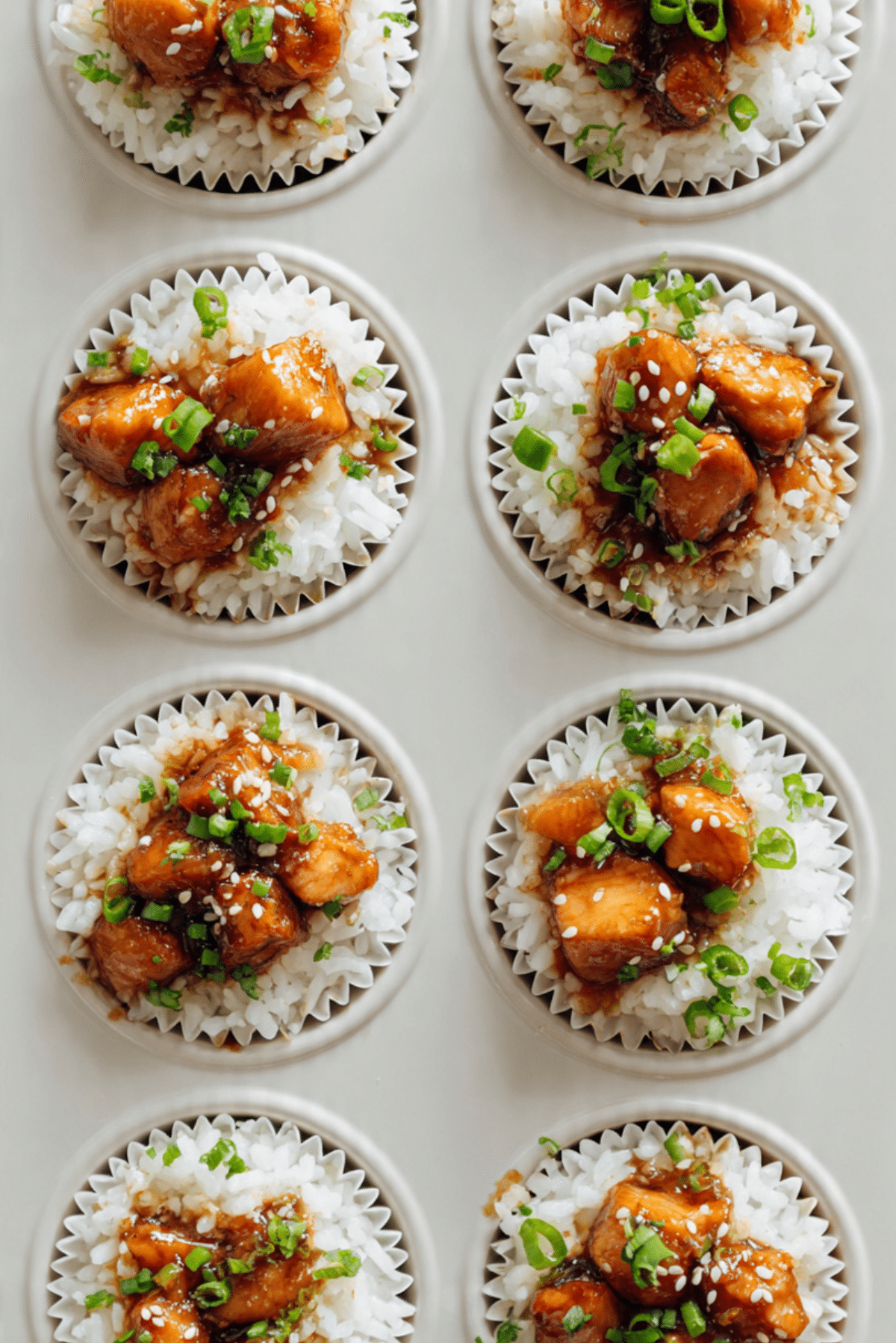 Honey Garlic Chicken Rice Cups
