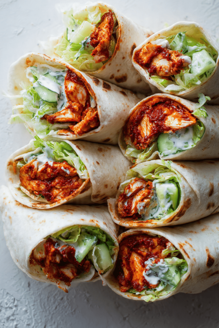 Harissa Roast Chicken Wraps