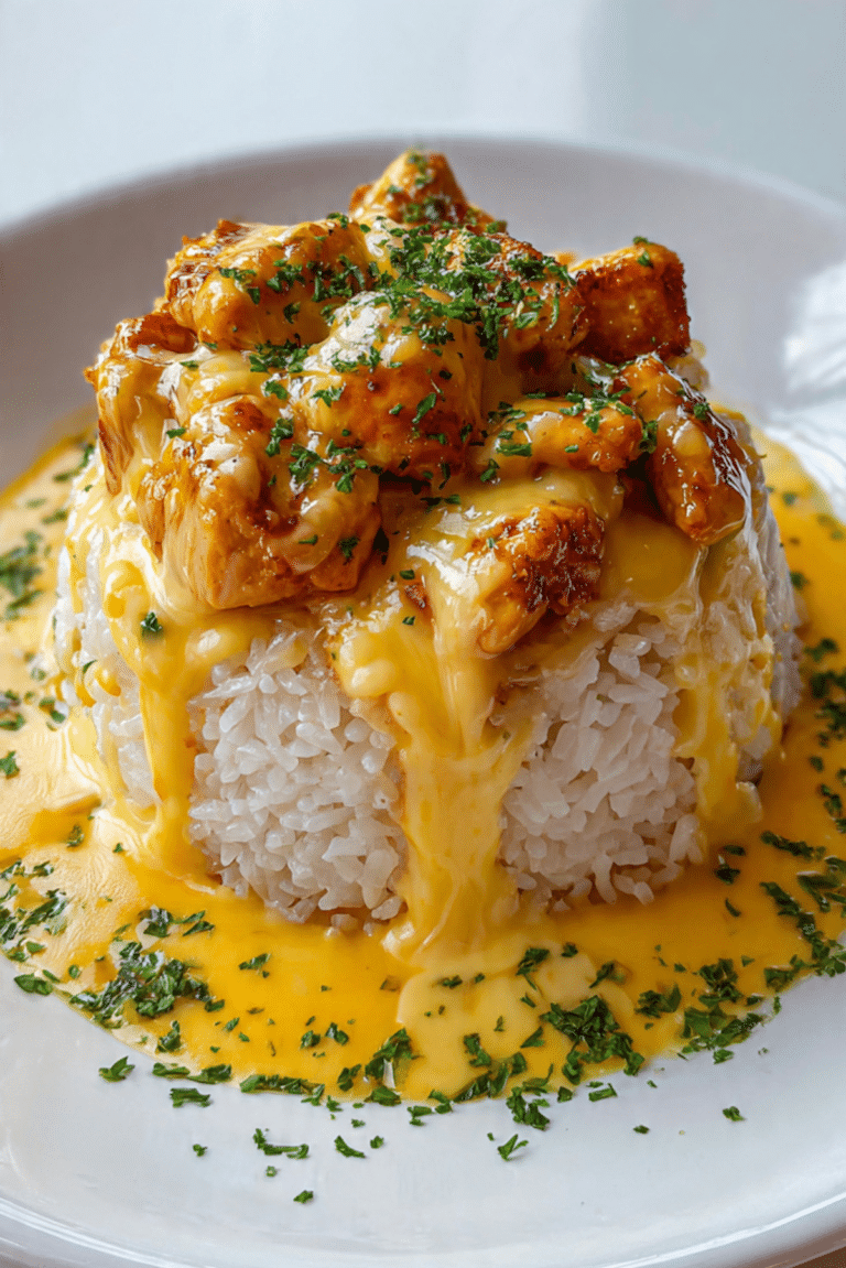 Molten Cheese Chicken Rice Volcano