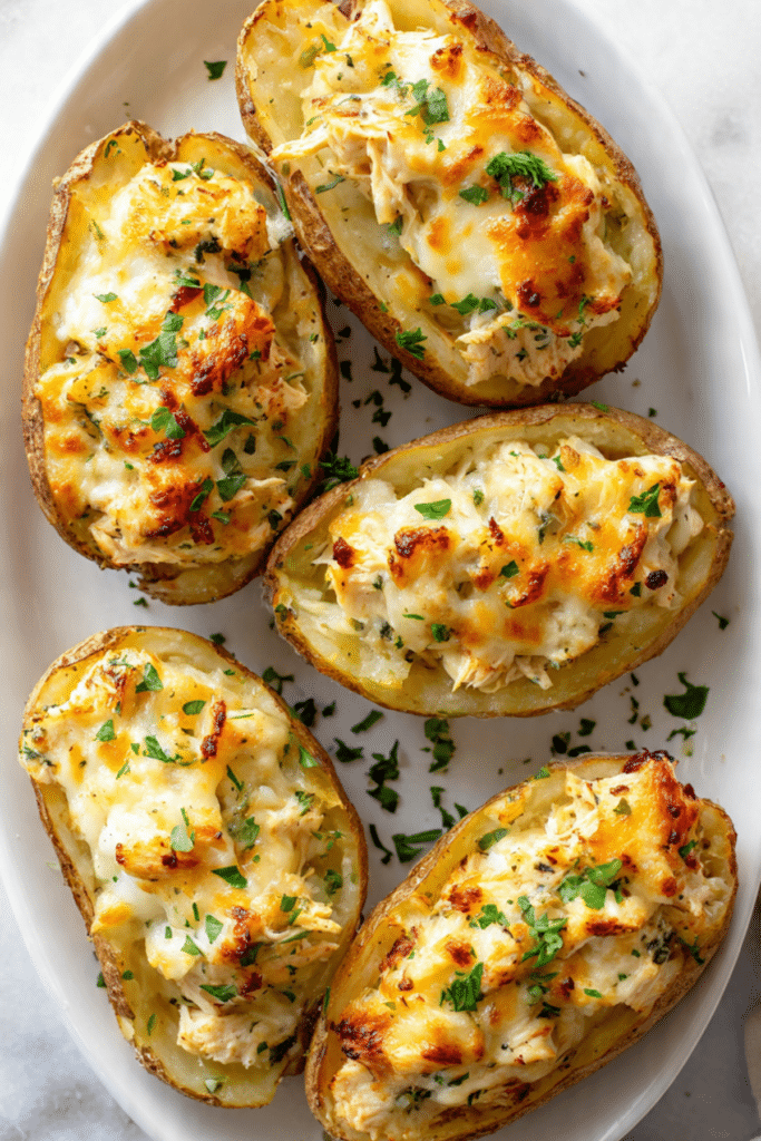 Stuffed Potato Chicken Boats