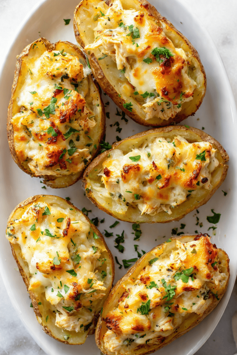 Stuffed Potato Chicken Boats
