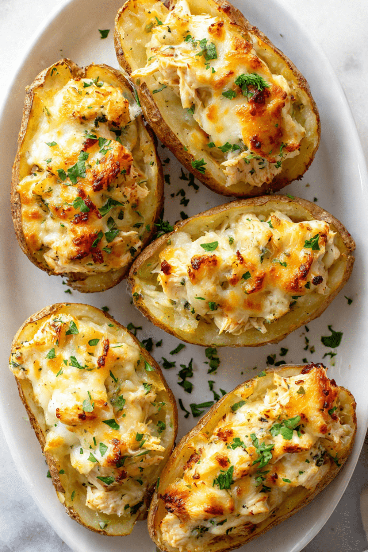 Stuffed Potato Chicken Boats