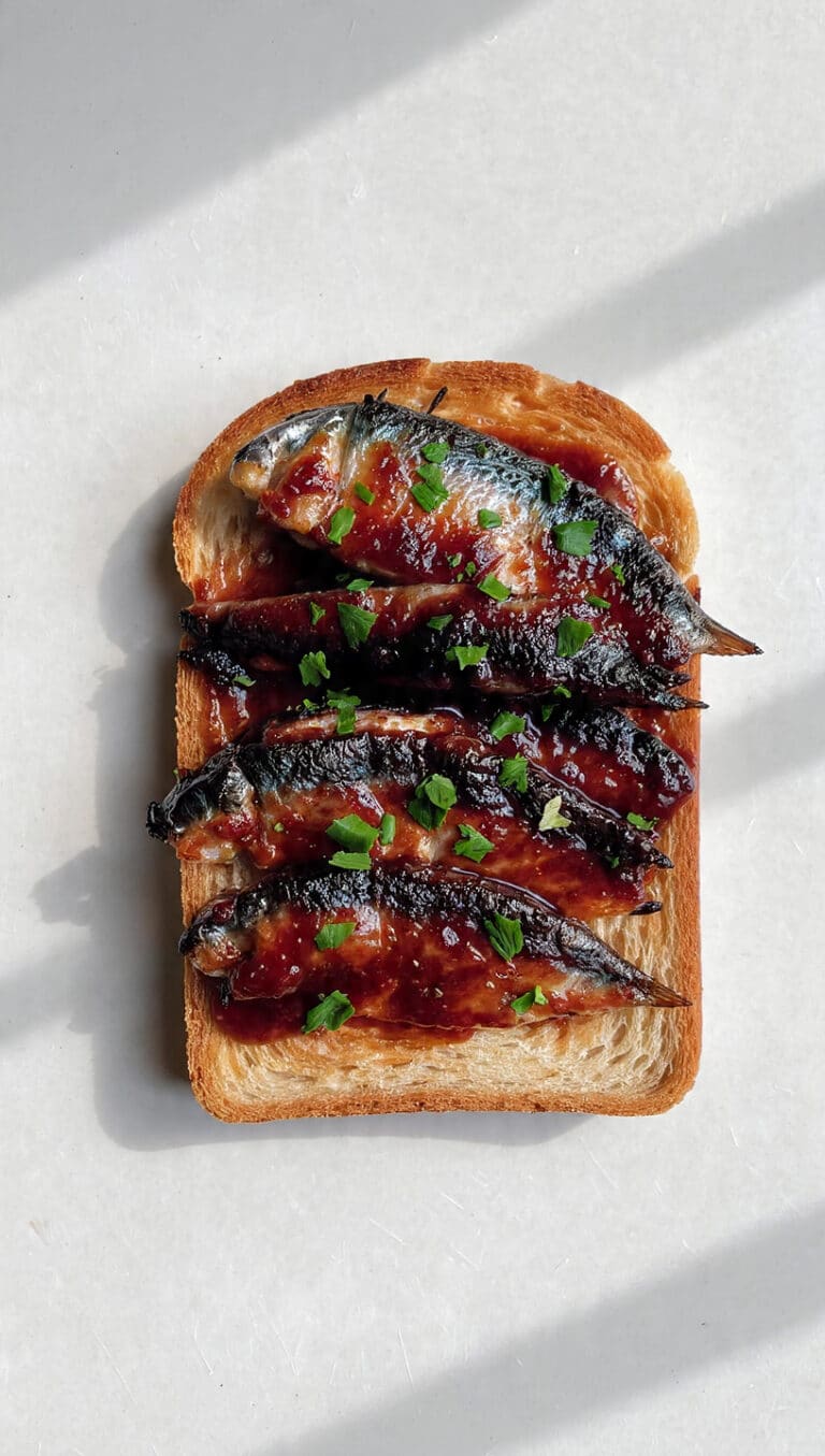 Grilled "Barbecue-style" Sardines on Toast